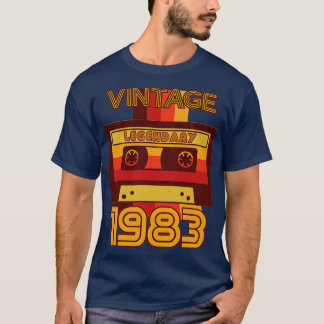 T-shirt Bande de cassette légendaire vintage Retro 1983