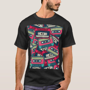 T-shirt Bande de cassette : Motif irrégulier coloré.