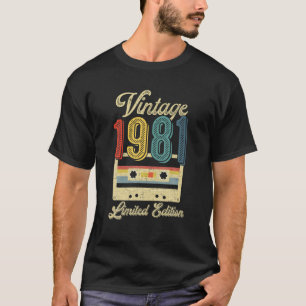 T-shirt Bande de cassette Retro Vintage 1981 41E Anniversa