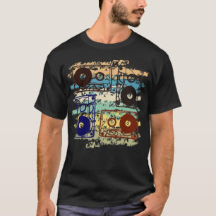 T-shirt Bande de cassette Retro Vintage Throwback les anné