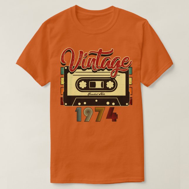 T-shirt Bande de cassette vintage 1974 (Design devant)