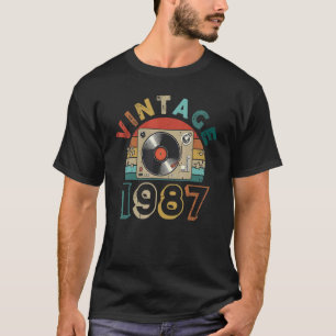 T-shirt Bande de cassette vintage 1987 35 Ans