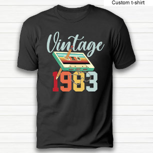 T-shirt Bande de cassette vintage fête d'anniversaire 80s