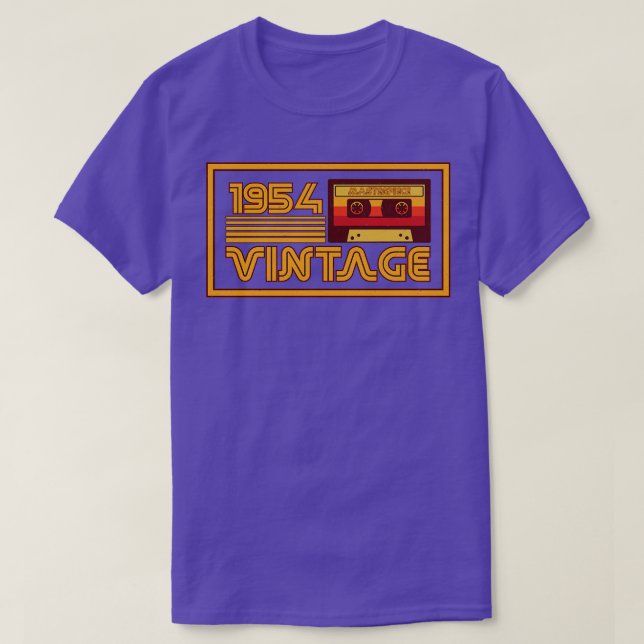 T-shirt Bande de cassette vintage Retro 1954 (Design devant)