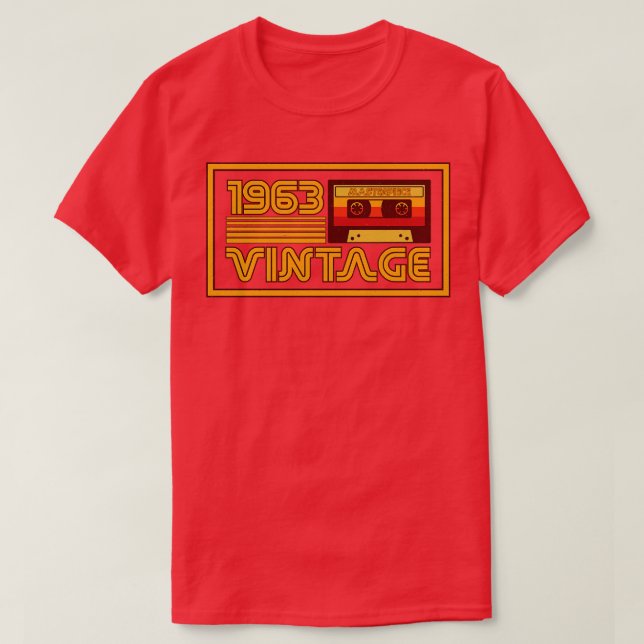 T-shirt Bande de cassette vintage Retro 1963 (Design devant)