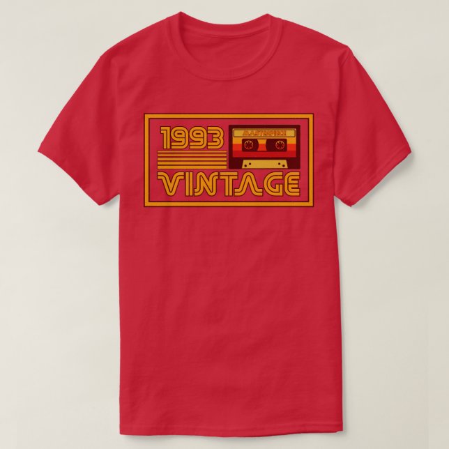 T-shirt Bande de cassette vintage Retro 1993 (Design devant)