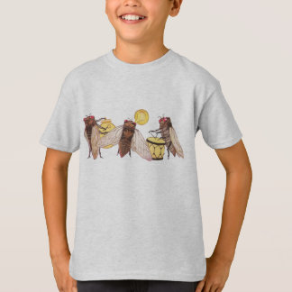 T-shirt Bande de cigale avec le gong, la trompette et le