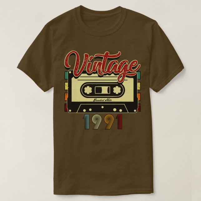 T-shirt Bande de la cassette vintage 1991 (Design devant)