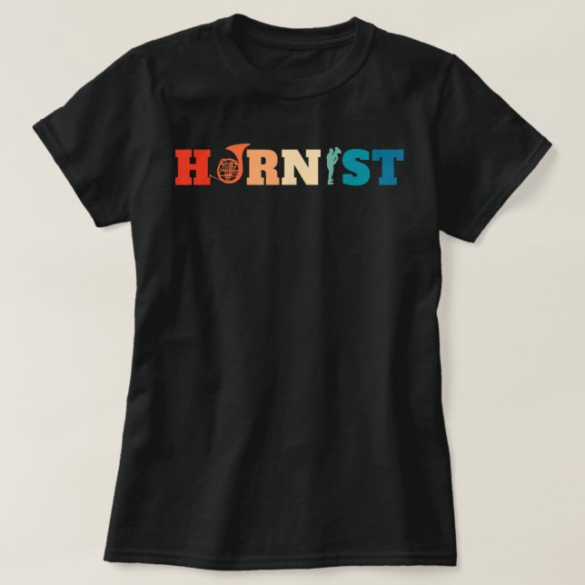 T-shirt Bande de Marche de Corne Française Rétro - Ho en l (Design devant)