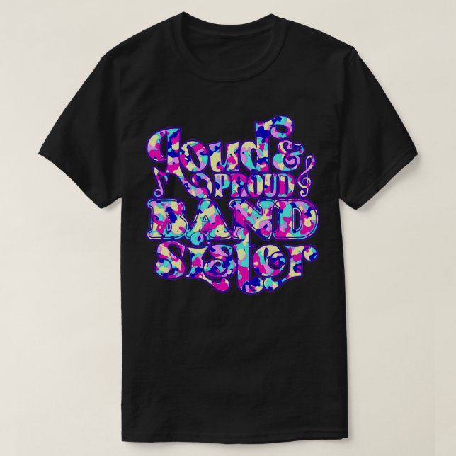 T-shirt Bande De Marches Forte Et Fière Soeur Camofla Lumi (Design devant)