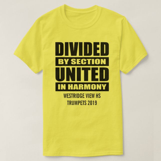 T-shirt Bande de marquage | Divisé et unifié (Design devant)