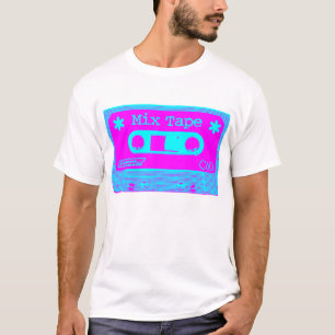 T-shirt Bande de mixage psychédélique - Magenta et Cyan