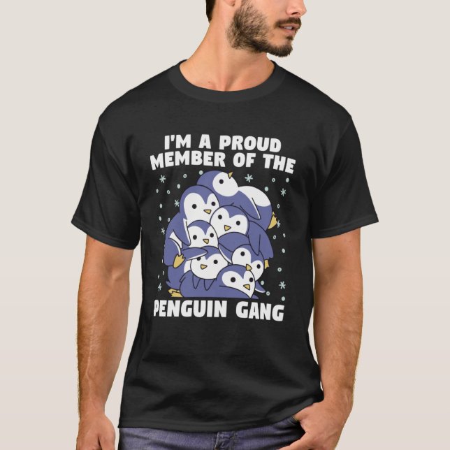 T-shirt Bande de pingouin pour les fans d'animaux (Devant)