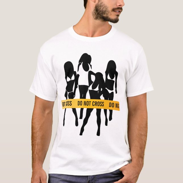 T-shirt Bande de police - Ne pas traverser (Devant)