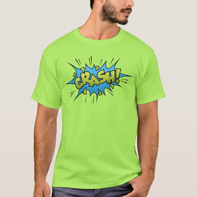 T-shirt Bande dessinée Art Bulle Crash Vert (Devant)