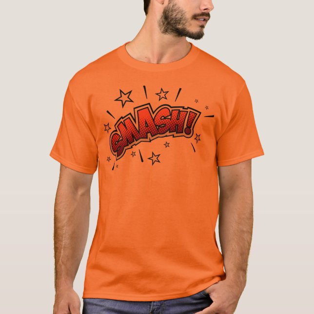 T-shirt Bande dessinée Art Smash EXclamation Orange (Devant)