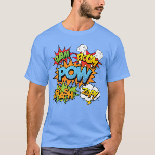 T-shirt Bande dessinée Bam Pow Crash Boom Zap Bulles en Cl