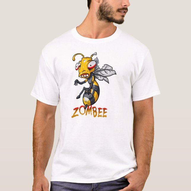 T-shirt Bande dessinée d'abeille de zombi (Devant)
