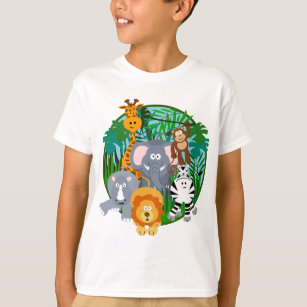 T-shirt Bande dessinée d'animaux de safari