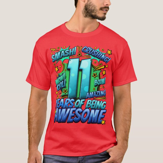 T-shirt Bande dessinée de 11e anniversaire Incroyable depu (Devant)
