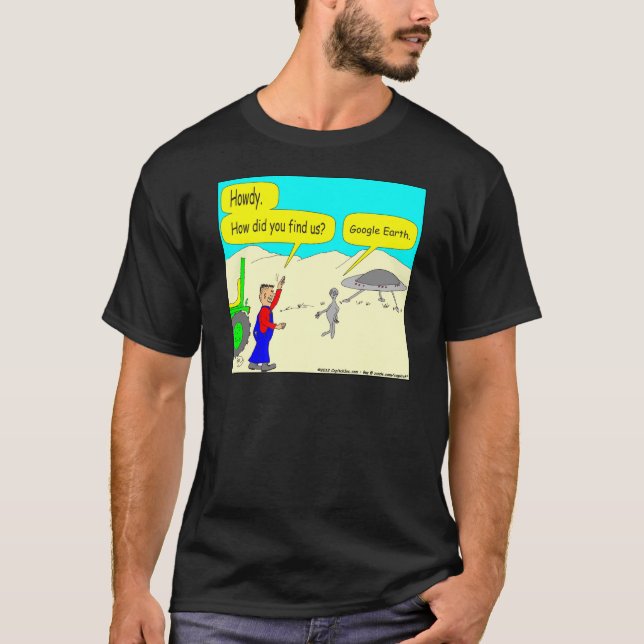 T-shirt Bande dessinée de 280 Google Earth en couleurs (Devant)