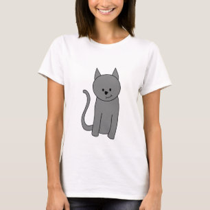 T-shirt Bande dessinée de chat de gris fumeux
