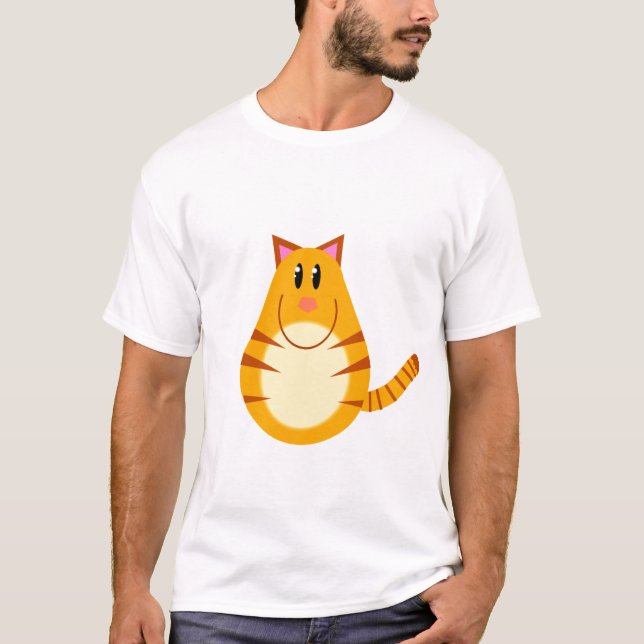T-shirt Bande dessinée de chat tigré (Devant)