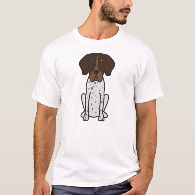 T-shirt Bande dessinée de chien de Braque Francais (Devant)
