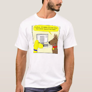 T-shirt bande dessinée de chien de travail de la