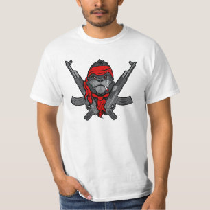 T-shirt Bande dessinée de combattant de rebelle de gorille
