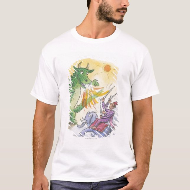 T-shirt Bande dessinée de dragon de respiration du feu (Devant)