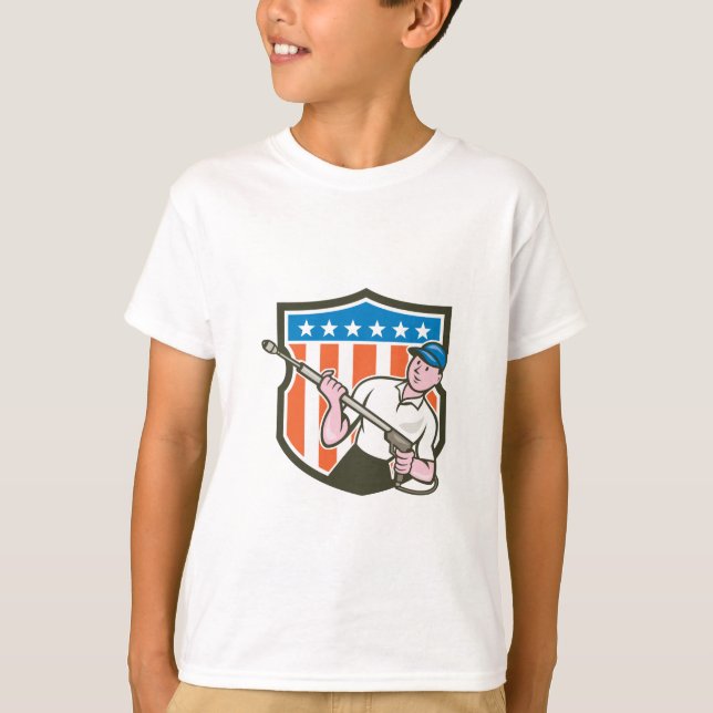 T-shirt Bande dessinée de drapeau des Etats-Unis de (Devant)