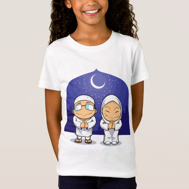 T-Shirt Bande dessinée de femme musulmane Ramadan de (Devant)