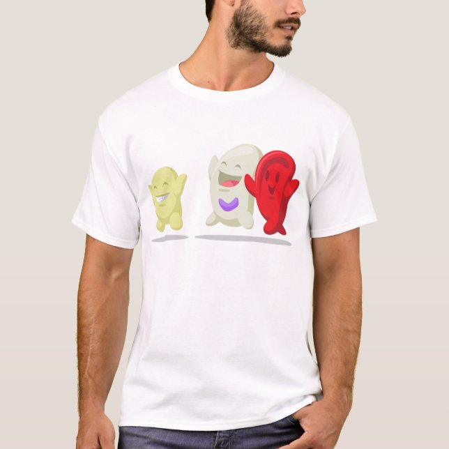 T-shirt Bande dessinée de globule sanguin - érythrocytes, (Devant)