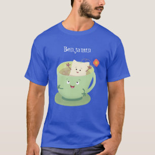 T-shirt Bande dessinée de la tasse de thé mignonne humour