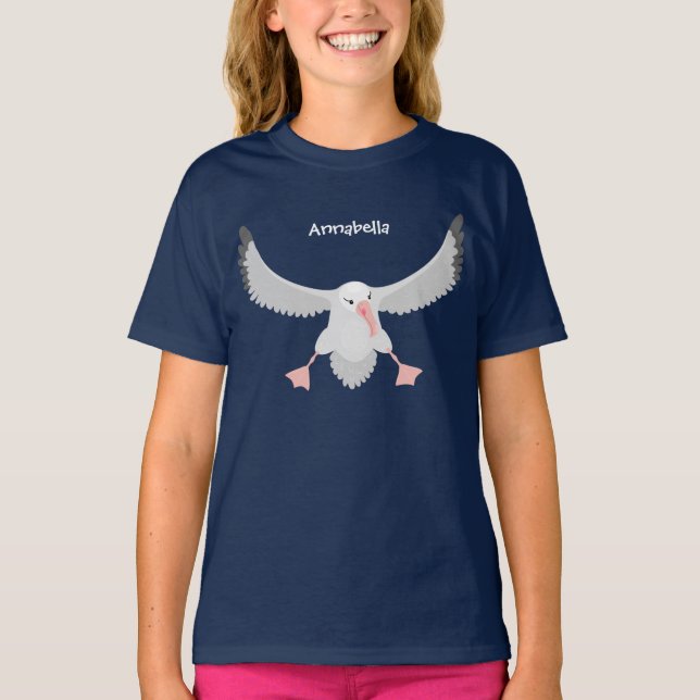T-shirt Bande dessinée de l'oiseau mûre albatros (Devant)