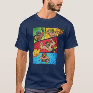 T-shirt Bande dessinée de Lucha Libre Meican Wrestling Des