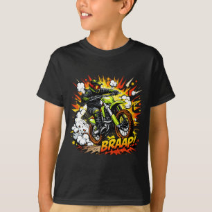 T-shirt Bande dessinée de motocross Burst Rider de moto to