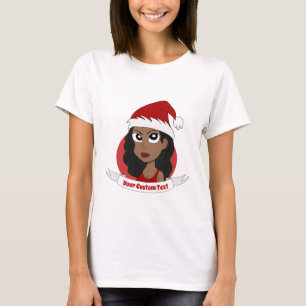 T-shirt Bande dessinée de Noël de jeune femme