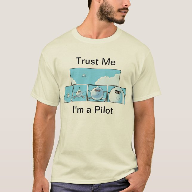 T-shirt Bande dessinée de pilote d'humour d'aviation (Devant)
