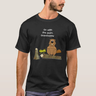 T-shirt Bande dessinée de rotation en bois drôle de castor