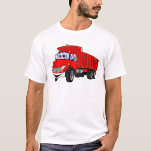 T-shirt Bande dessinée de rouge d'axe du camion à benne