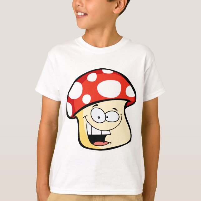 T-shirt Bande dessinée de sourire de champignon (Devant)