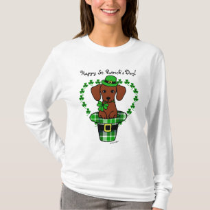 T-shirt Bande dessinée de teckel de jour de St Patrick