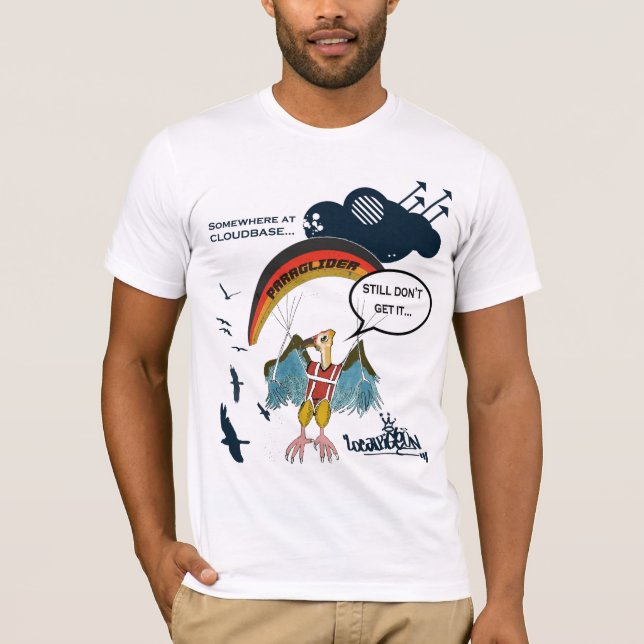 T-shirt Bande dessinée de vautour de parapentisme (Devant)