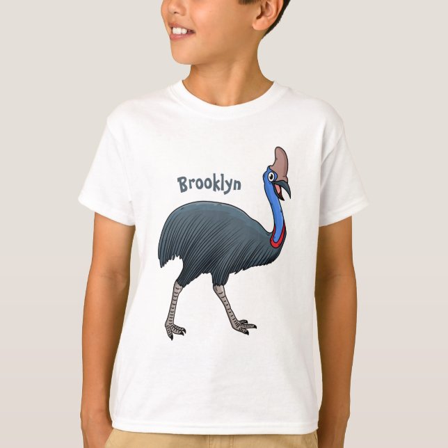 T-shirt Bande dessinée d'oiseau joyeux (Devant)