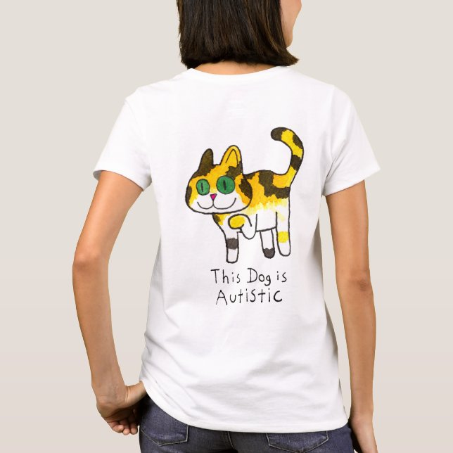 T-shirt Bande dessinée drôle de chien autiste mignon (Dos)