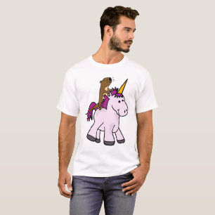 T-shirt Bande dessinée drôle de licorne d'équitation de