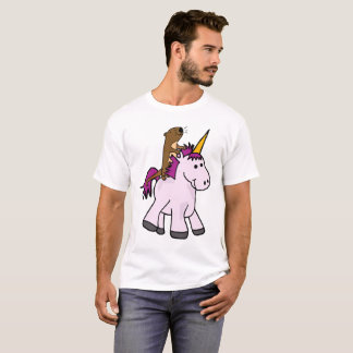 T-shirt Bande dessinée drôle de licorne d'équitation de