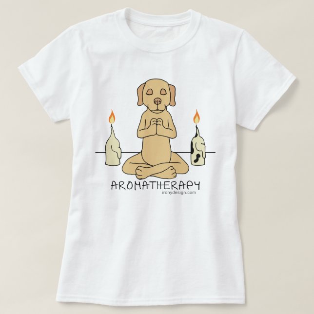 T-shirt Bande dessinée drôle de méditation d'aromathérapie (Design devant)